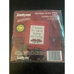 Janlynn 1991 Christmas Cross Stitch Kit Season for Love 50-51 Holiday Easel